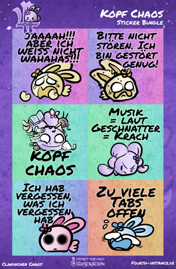 Sticker Bundle "Kopf Chaos"
